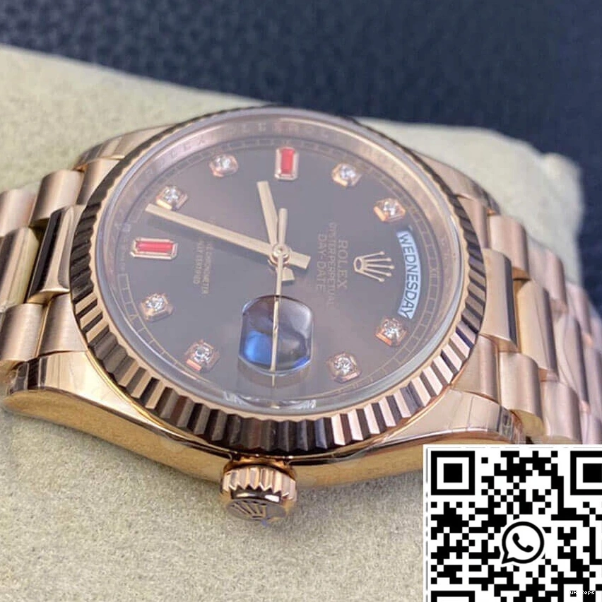 Gold 118235 EW Factory Rolex Rose Day Date 1007